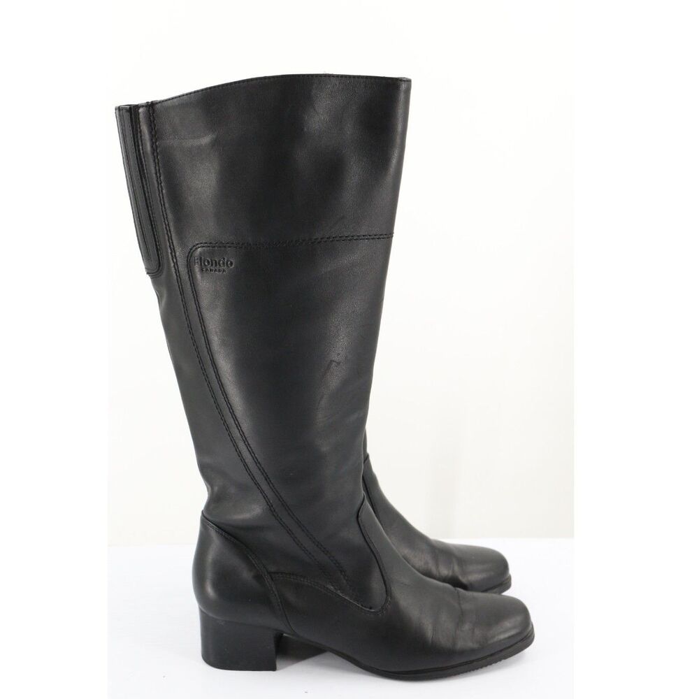 Blondo Womens Aqua Protect Leather Waterproof Knee High Boots Size 9.5 N Black